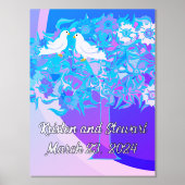 新郎新婦結婚のDate Foilアクセント 箔ポスター (正面)