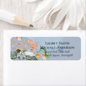 新郎新婦結婚をフィーチャーしたウミガメ ラベル (インサイチュ)