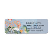 新郎新婦結婚をフィーチャーしたウミガメ ラベル (正面)