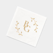 新郎新婦結婚イニシャル 箔ナプキン (左)