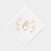 新郎新婦結婚イニシャル 箔ナプキン (右)