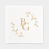新郎新婦結婚イニシャル 箔ナプキン (正面)