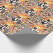 新郎新婦結婚ビーチをテーマにした猫 ラッピングペーパー (角)