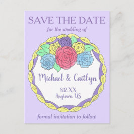 新郎新婦結婚フローラのケーキ保存日 案内ポストカード