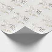 新郎新婦結婚リングや輪デザイン ラッピングペーパー (角)