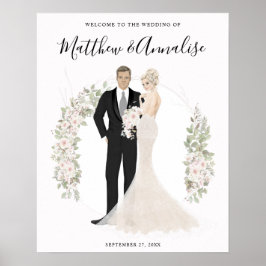 新郎新婦結婚夫婦の歓迎 ポスター