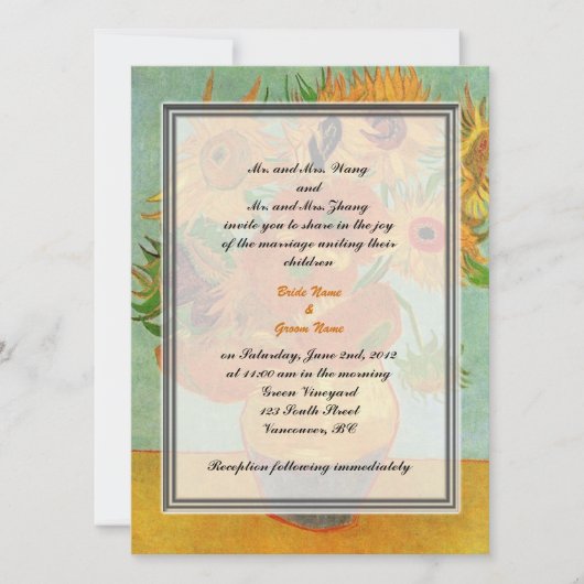 新郎新婦結婚式招待状 招待状 (正面)