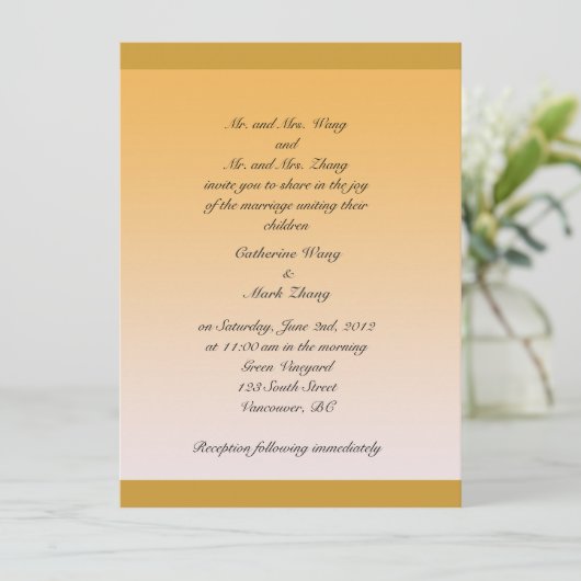 新郎新婦結婚式招待状 招待状 (スタンド正面)