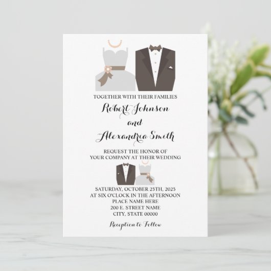 新郎新婦結婚式招待状 招待状 (スタンド正面)