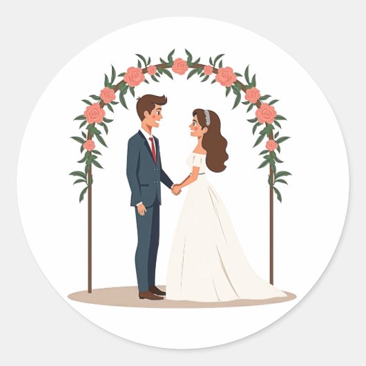 新郎新婦結婚式用シール ラウンドシール (正面)