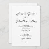 新郎新婦結婚教会 招待状 (正面/裏面)