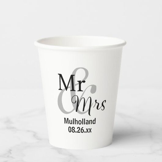 新郎新婦結婚氏のデート 紙コップ (正面)