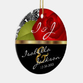 新郎新婦結婚赤バラ形見 セラミックオーナメント (右)