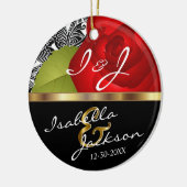 新郎新婦結婚赤バラ形見 セラミックオーナメント (左)