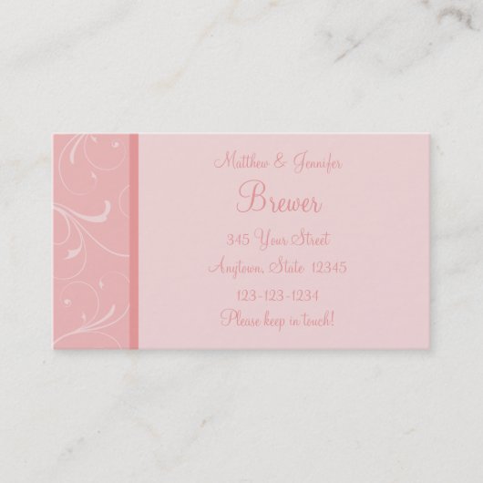 新郎新婦連絡情報カード コーリングカード (正面)