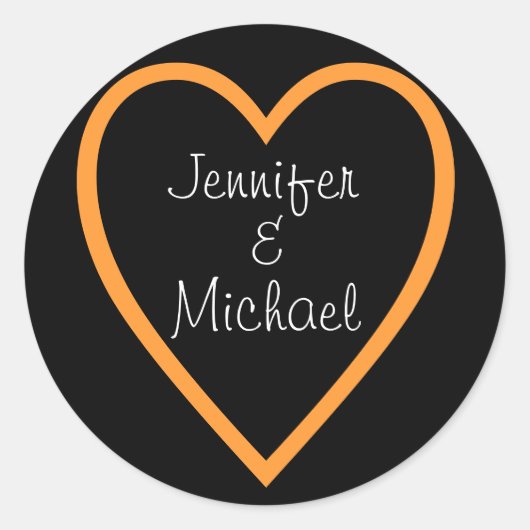 新郎新婦（カスタマイズ可能） ラウンドシール (正面)