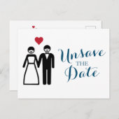 新郎新婦(カップル)日付の保存を解除 案内ポストカード (正面/裏面)