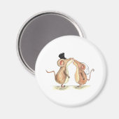 新郎新婦 – キスをするネズミ – ギフト結婚for マグネット (正面/裏面)