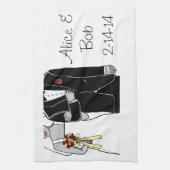 新郎新婦 キッチンタオル (縦)