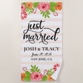 新郎新婦、ハビーとウィフィー結婚の贈り物 ビーチタオル (正面)