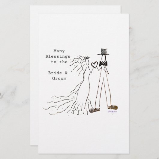 新郎新婦 便箋 (正面/裏面)