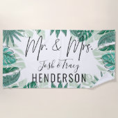 新郎新婦，夫妻，記念日，婚約 ビーチタオル (正面)