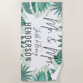 新郎新婦，夫妻，記念日，婚約 ビーチタオル (正面)