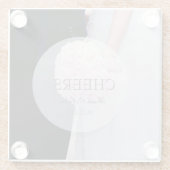 新郎新婦 – 編集可能結婚応援 ガラスコースター (裏面)