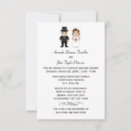 新郎新婦 – 3x5カップルのシャワー招待状 招待状