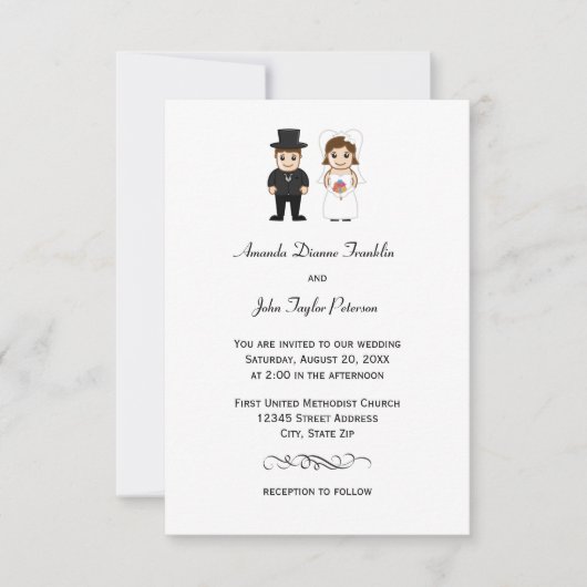 新郎新婦 – 3x5結婚式招待状 招待状 (正面)