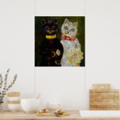 「新郎新婦」by Louis Wain ポスター (キッチン)