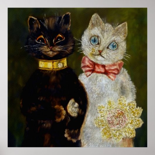「新郎新婦」by Louis Wain ポスター (正面)
