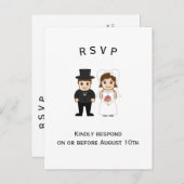 新郎新婦 – RSVPポストカード インビテーションポストカード (正面/裏面)