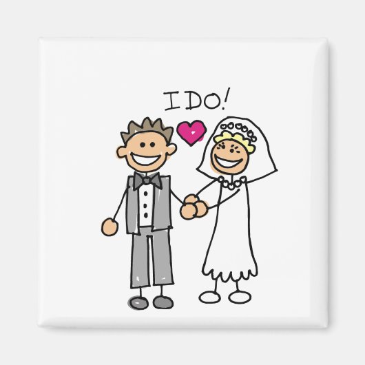 新郎新婦Exchange誓い日付の保存 マグネット (正面)