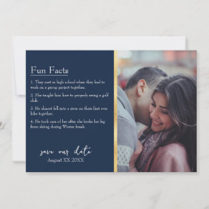 新郎新婦Factsネイビーブルー撮影 招待状