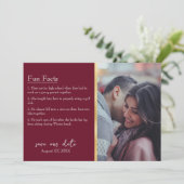 新郎新婦Facts Photo on Burgundy 招待状 (スタンド正面)