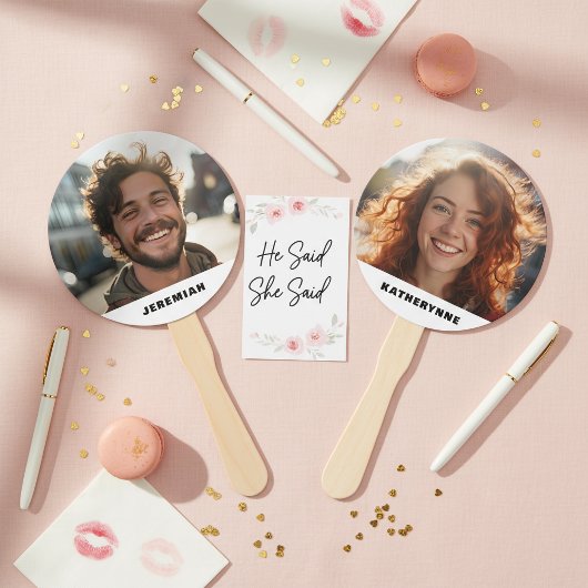 新郎新婦Her Himフォトウェディングシャワーゲーム ハンドファン