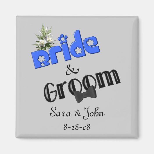 新郎新婦Save The Date結婚式の引き出物磁石 マグネット (正面)