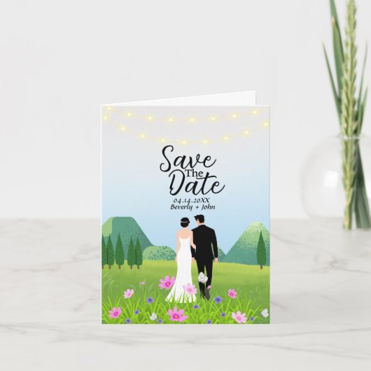 新郎新婦Save the Date結婚式招待状 招待状 (正面)