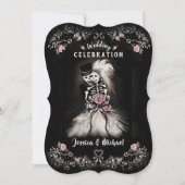 新郎新結婚婦の骨格墓地ラブ招待状 招待状 (正面)