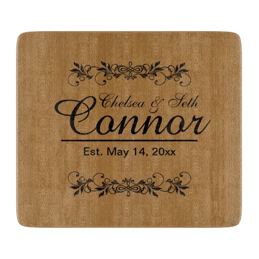 新郎新結婚婦記念日| DIY文字 カッティングボード (正面)