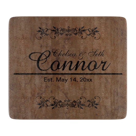 新郎新結婚婦記念日| DIY文字 カッティングボード (正面)