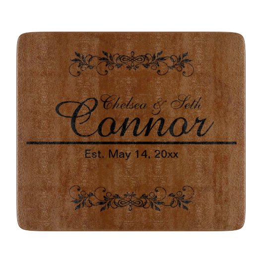 新郎新結婚婦記念日| DIY文字 カッティングボード (正面)