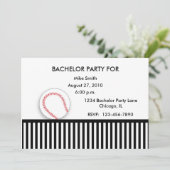 新郎最後の夜の誘い　ブラック　ホワイト　ベースボール 招待状 (スタンド正面)