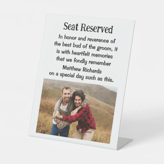 新郎最高のの記念結婚額の看板の芽 台座サイン (正面)