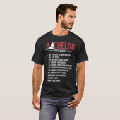 新郎独身最後の夜チェックリスト 面白い 新郎 Tシャツ (正面フル)
