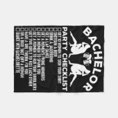 新郎独身最後の夜チェックリスト 面白い 結婚式仲間 新郎軍団 フリースブランケット (正面(横))