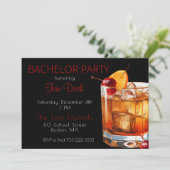 新郎独身最後の夜 黒いオールドファッション 招待状 (スタンド正面)