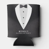 新郎独身最後の夜 黒スーツ & ネクタイ 缶クーラー (裏面)