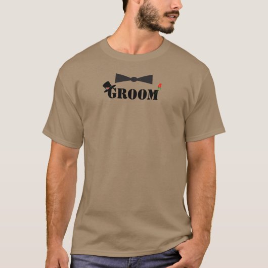 新郎用ボウタイ 赤いバラ Tシャツ (正面)